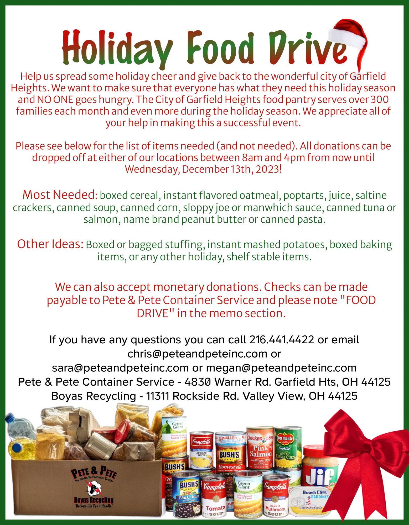 Holiday Food Drive