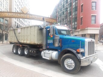 Passing through Playhouse Square in downtown Cleveland