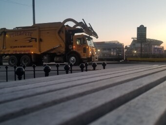 Pete & Pete front-load dumpster services in Cleveland, Ohio.