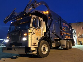 Front load dumpster services in Cleveland, Ohio.