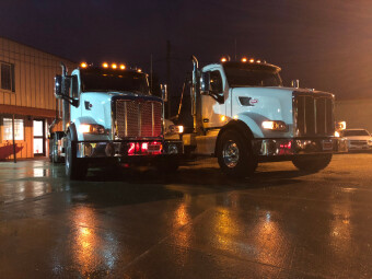 Identical dumpster trucks from Pete & Pete in Cleveland, Ohio