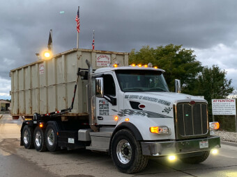 Pete and Pete's roll off dumpster truck in Cleveland, Ohio