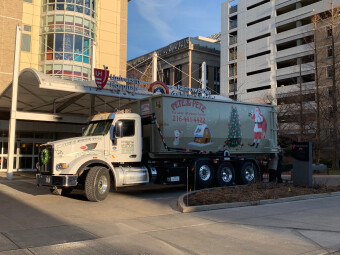 Delivering the toys to Rainbow Babies and Children's Hospital