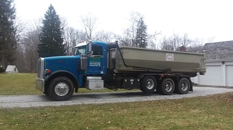 Roll-off Container service truck in Cleveland, Ohio.