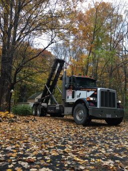 Roll-off Container service truck in Cleveland, Ohio.