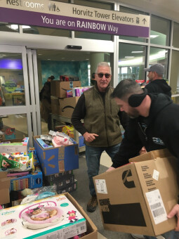 The Pete and Pete Inc. team delivering toys to the Rainbow Babies and Children's Hospital
