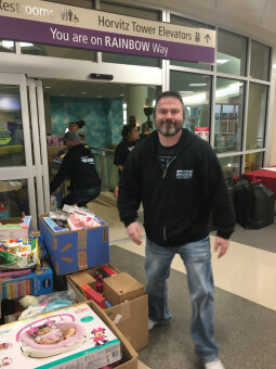 The Pete and Pete Inc. team delivers toys to the Rainbow Babies and Children's Hospital