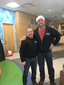 The Pete and Pete Inc. team delivers gifts to the Rainbow Babies and Children's Hospital