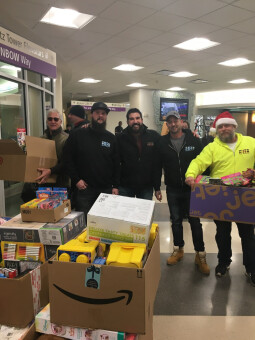 Our Pete and Pete Inc. crew delivering gifts to the Rainbow Babies and Children's Hospital