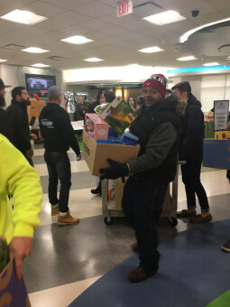 Our Pete and Pete Inc. crew delivering presents to the Rainbow Babies and Children's Hospital