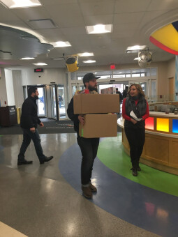 Our Pete and Pete Inc. crew delivers presents to the Rainbow Babies and Children's Hospital